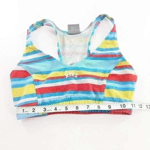 Nike Vintage Multicolor Colorful Sports Bra Size Small (4-6) Girls Mesh Backing - Picture 2 of 7